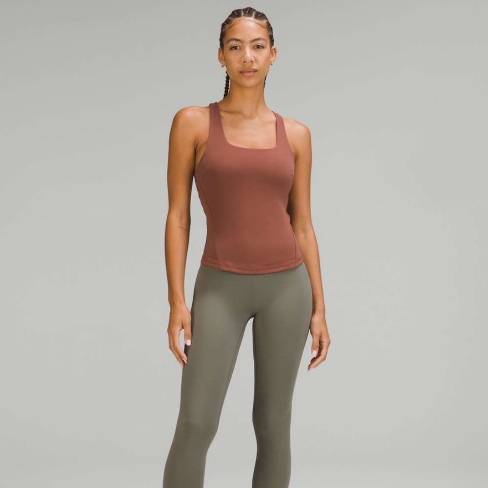 Lululemon InStill Tank Top Crop Built in Bra Ancient Copper Size 4 SOLDOUT COLOR